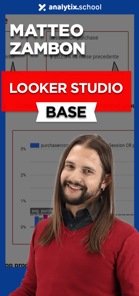 Locandina verticale corso base Data Visualization con Looker Studio